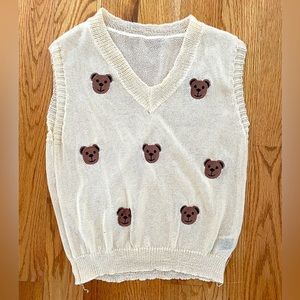 Large SHEIN Cropped Teddy Bear Vest